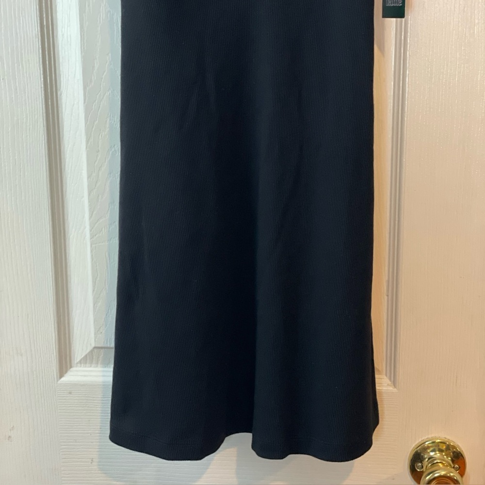 New Wild‎ Fable Black Dress S Ribbed Skater Knit Sweetheart Neck Goth Stretchy - Picture 3 of 16